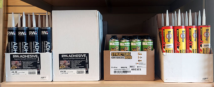 Adhesive Shelf Selection for SRW Brickstick and Structue Bond
