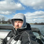 Bryan Pajak on his Boat in Early Spring