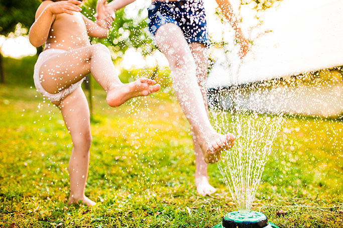Kids in a Sprinkler