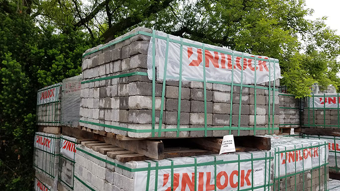 Unilock Bricks on Pallets