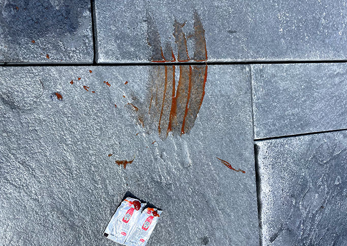 Ketchup on pavers